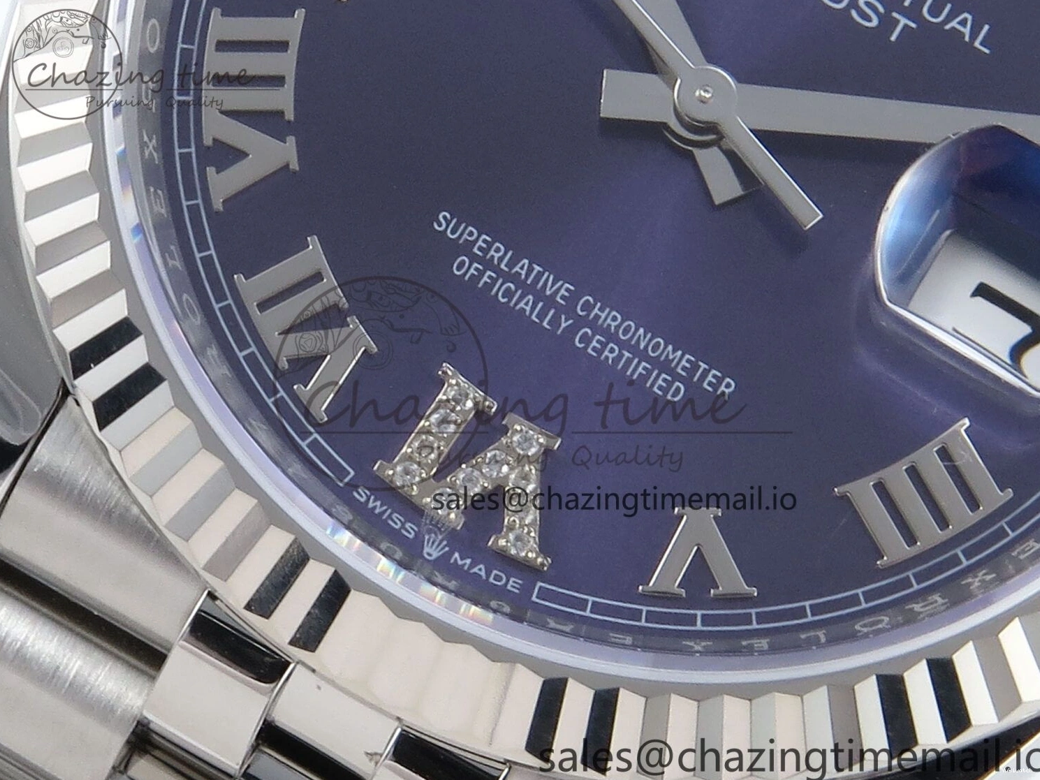 Purple Roman Edition 36 Diamonds DateJust on Bracelet A3235 Dial Jubilee Best EWEF 126234 0218